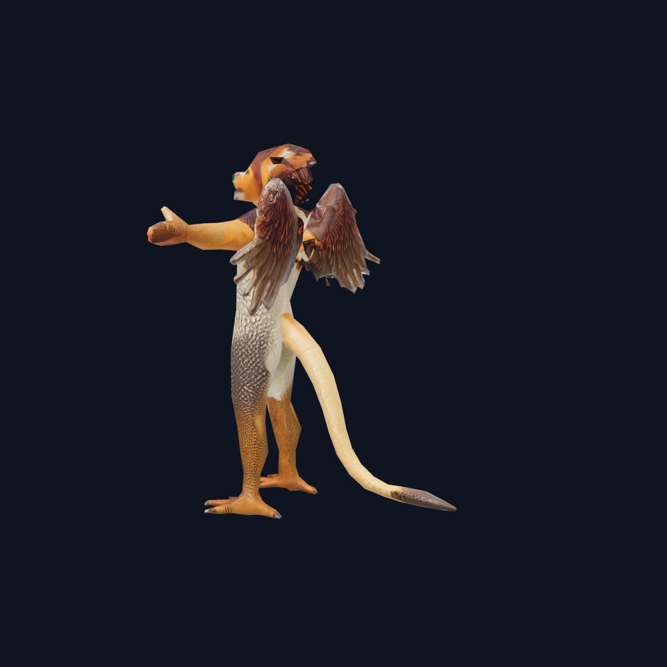 Winged Lion Hybrid Creature Model Pack